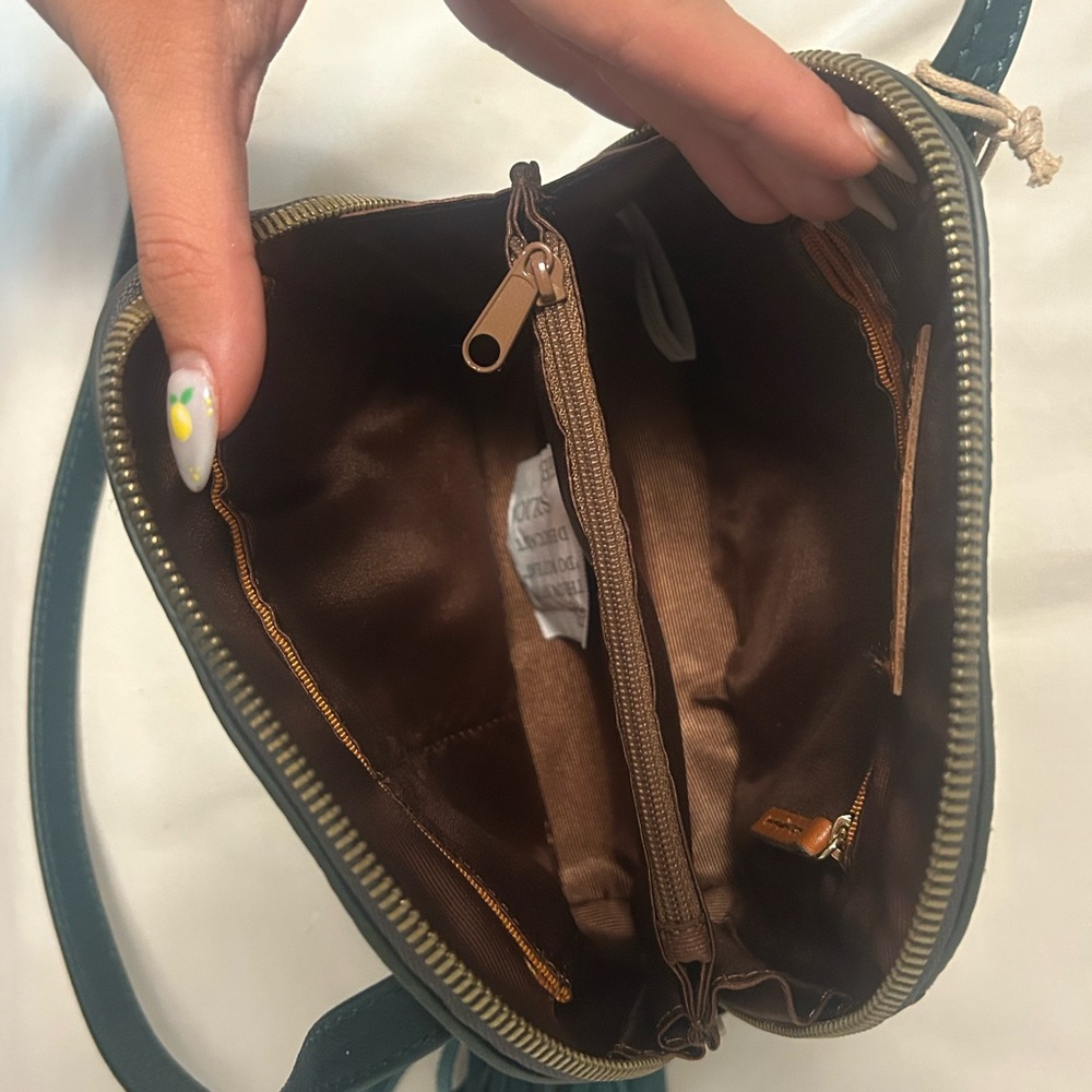 Elegant Teal Leather Crossbody Bag